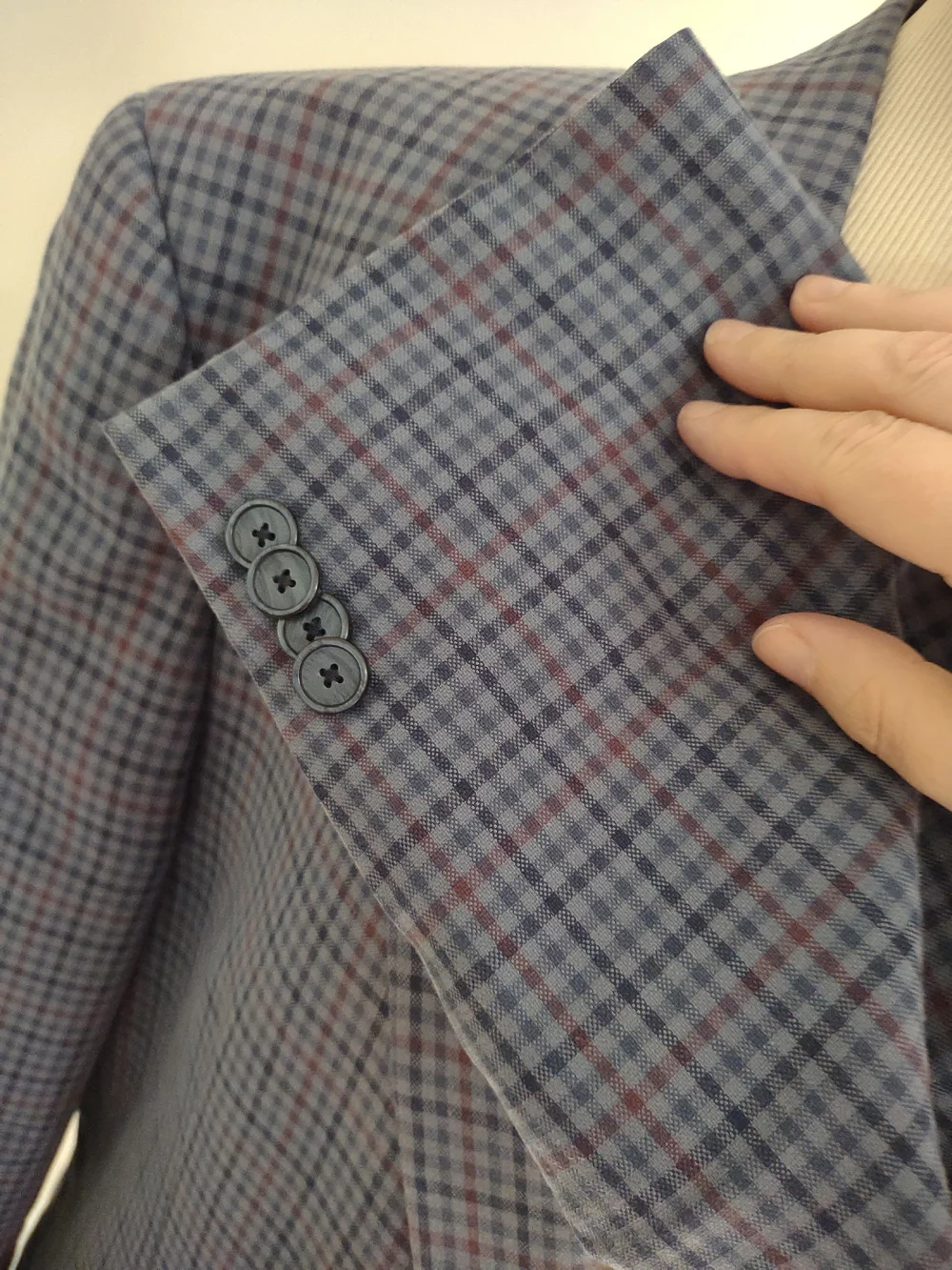 Tommy Hilfiger Blue and Red Windowpane Sport Coat